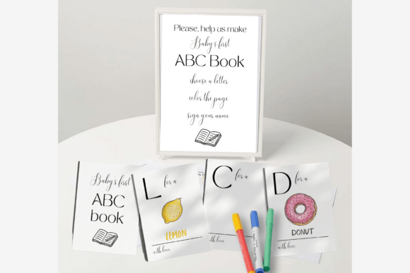 ABC Coloring Book for Baby Shower Fun