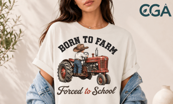 Born to Farm Forced School Tractor PNG: A Nostalgic Tribute to Rural Life