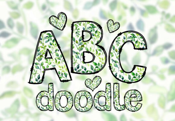 Botanical Doodle Alphabet Leafy Letters: A Playful and Creative Way to Enhance Your Designs