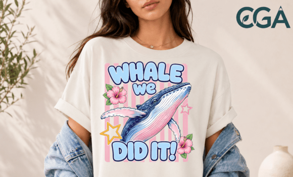 Celebrate Academic Milestones with the Whale We Did It Graduation Pun Png