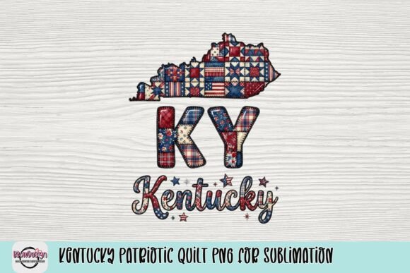 Celebrate the Bluegrass State with a Touch of Homespun Charm: Kentucky Patriotic Quilt PNG for Sublimation