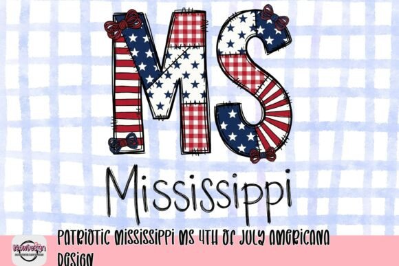 Celebrate the Spirit of America with Patriotic Mississippi MS 4th of July Americana Design