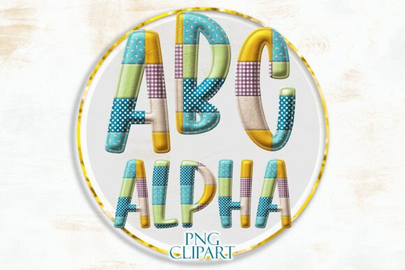 Charming Patchwork Quilt Alphabet PNG