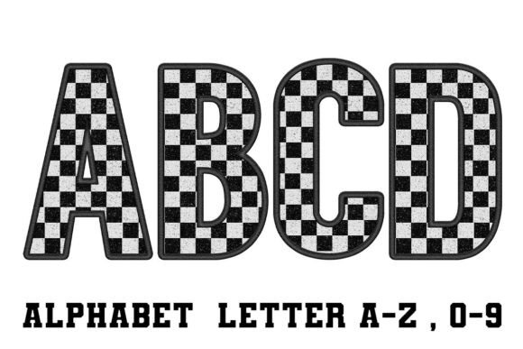 Checkered Alphabet Letters Black White: A Bold and Versatile Design Choice