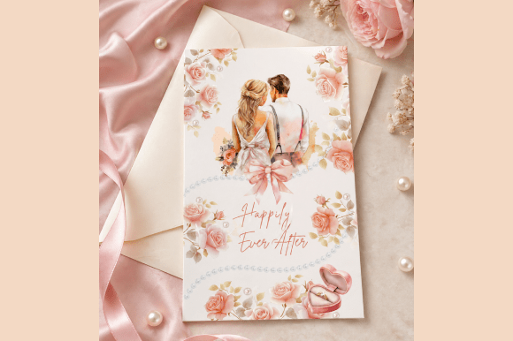 Elegant Romantic Wedding Card Printable