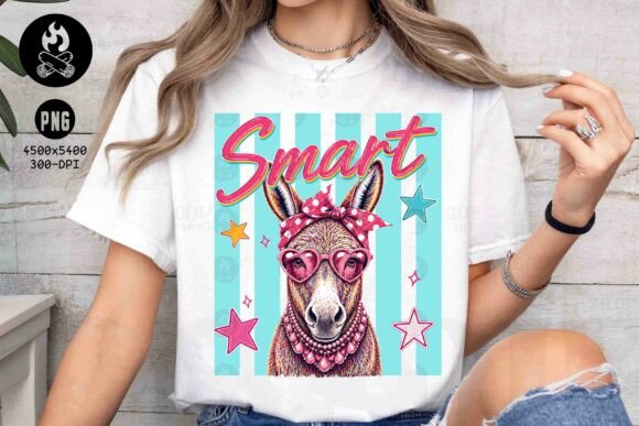 Embrace Bold and Playful Style with Smart Donkey Pink Bow Animal Summer Png