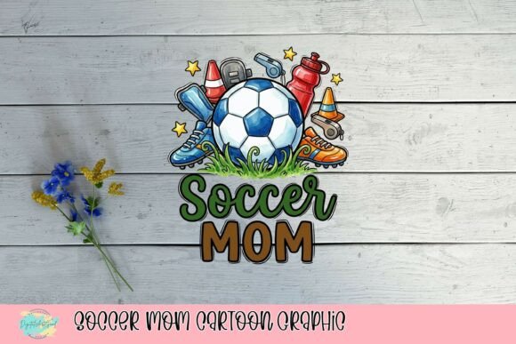 Embrace the Spirit of Soccer with the Soccer Mom Cartoon Graphic