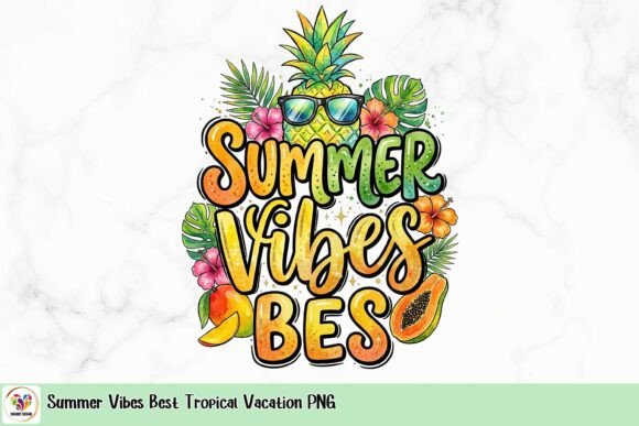 Embrace the Tropical Vibes with Summer Vibes Best Tropical Vacation PNG