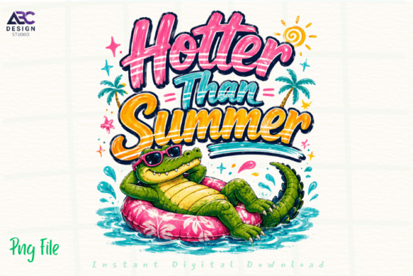Hotter Than Summer Retro Alligator PNG: A Vibrant Addition to Your Seasonal Merchandise
