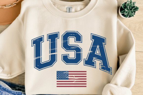 Vintage Collegiate American Flag Shirt